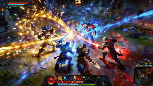 DOTA2职业比赛团战瞬间与技能特效画面